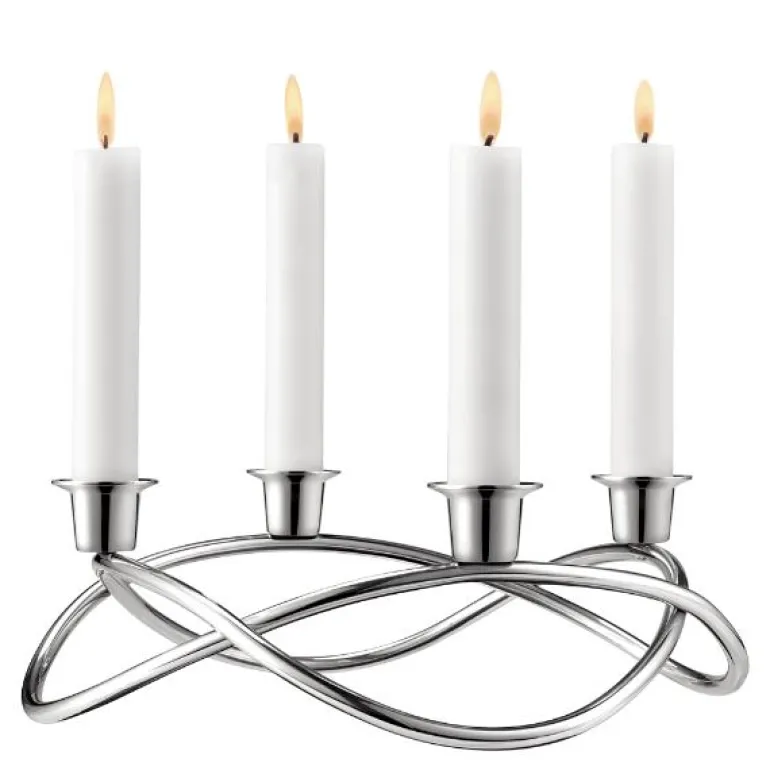 Adventsstake 26 cm sølv blank