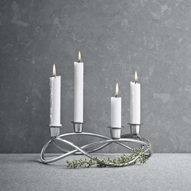 Adventsstake 26 cm sølv blank