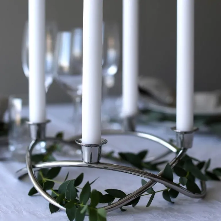 Adventsstake 26 cm sølv blank
