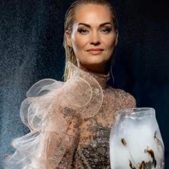 After Rain vase 28 cm hvit m/dekor