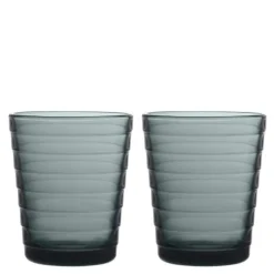 Aino Aalto glass 22 cl 2 stk mørk grå