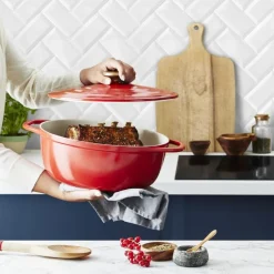 Air oval gryte 5,7L 30 cm rød