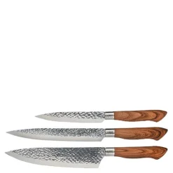 Akira knivsett 3 stk med brunt håndtak