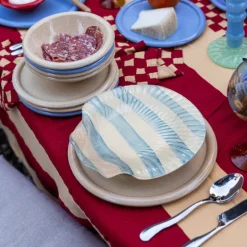Armona tallerken 23,5 cm stripe lys blå/hvit