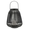 Asra lanterne bambus/glass 29x35 cm svart