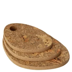 Asymmetrisk korkunderlag 3 stk brun