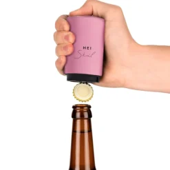 Automatisk flaskeåpner hei skål rosa