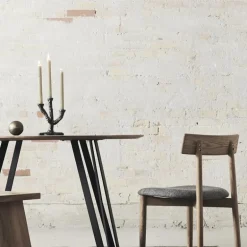 Ava lysestake 17x22 cm grå