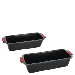 Bake It brødform 30x15 cm 2 stk svart/rød