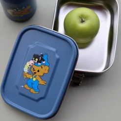 Bamse matboks metall 18x13,5 cm petrolblå