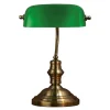 Bankers bordlampe 42 cm antikk/grønn