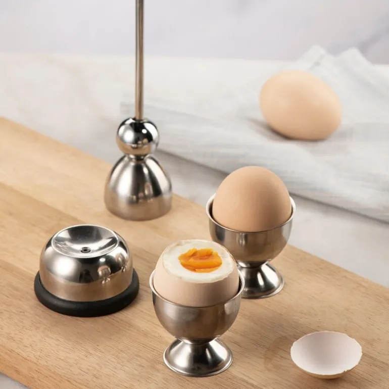 Basis eggeglass 4,5 cm børstet stål