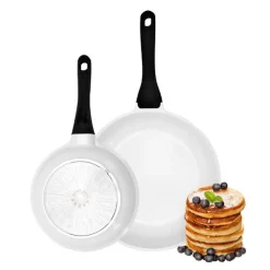 Basis stekepannesett 28 og 20 cm hvit