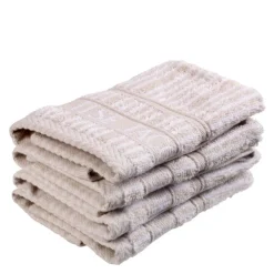 Bath Collection vaskeklut 30x30 cm 4 stk sand beige stripes