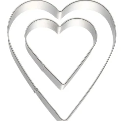 bAYk pepperkakeform 2 stk hjerte sølv