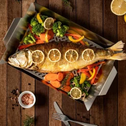 BBQ by Hellstrøm grillbrett 48x32 cm børstet stål