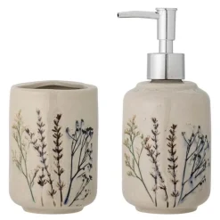 Bea såpedispenser + holder 8 cm natur