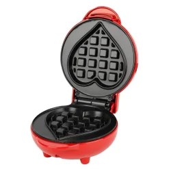 Belgisk mini vaffeljern hjerteformet 550W rød