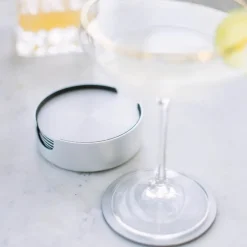 Bergdal glassbrikker 9,2 cm 6 stk børstet aluminium