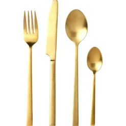 Bestikk 16 deler messing matt