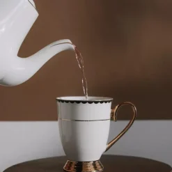 Bianco tekanne 1L hvit/gull