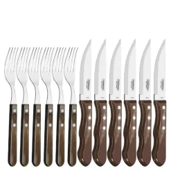 Biffbestikk 12 deler tre/stål