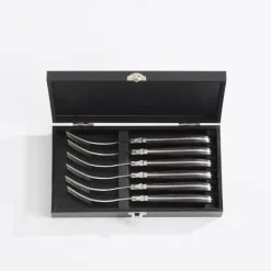 Biffgafler 6 deler svart tre