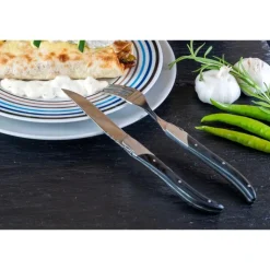 Biffkniv 6 deler svart tre