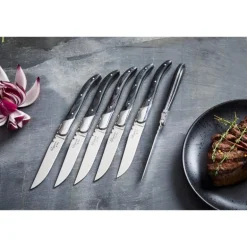 Biffkniv 6 deler svart tre