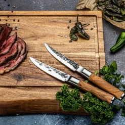 Biffkniver 4 stk olive