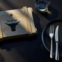 Biffsett med biffkniv og gaffel 12 deler