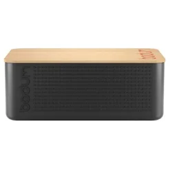 Bistro brødboks m/skjærefjøl svart