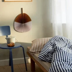 Bæk&Bølge Lines putetrekk 70x50 cm sand/hvit