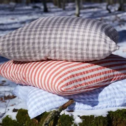 Bæk&Bølge Lines putetrekk 70x50 cm chili/bjørk