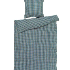 Bæk&Bølge sengetøy 140x220 cm blå/oker