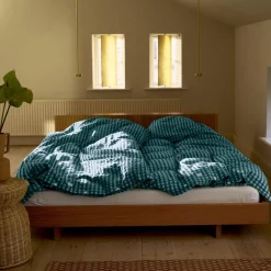 Bæk&Bølge sengetøy 140x220 cm grønn/lys blå