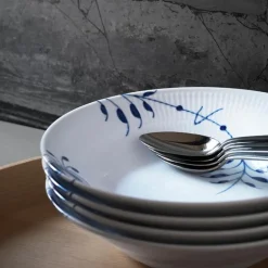 Blå Mega Riflet dyp tallerken 17 cm