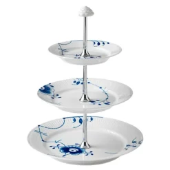 Blå Mega Riflet etasjefat 3 lag