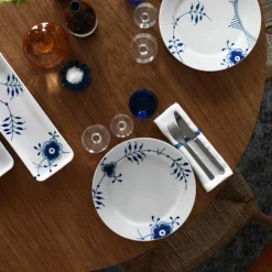 Blå Mega Riflet fat 36 cm