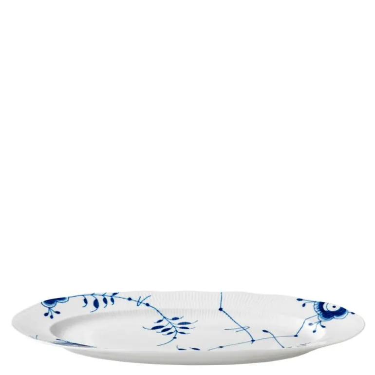 Blå Mega Riflet fat 60 cm