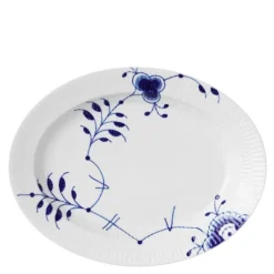 Blå Mega Riflet fat 30,5 cm