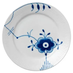 Blå Mega Riflet flat tallerken 19 cm dekor 6