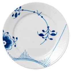 Blå Mega Riflet flat tallerken 22 cm dekor 2
