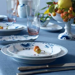 Blå Mega Riflet flat tallerken 22 cm dekor 2