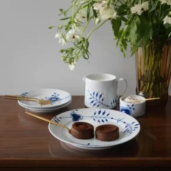 Blå Mega Riflet flat tallerken 19 cm dekor 2