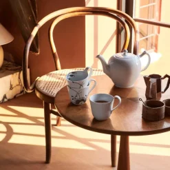 Blå Mega Riflet høyhankskopp 25 cl