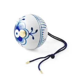 Blå Mega Riflet julekule 9,5 cm deco 2