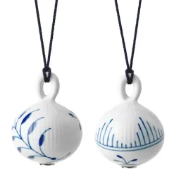 Blå Mega Riflet julekule 9,5 cm 2 stk