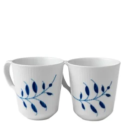 Blå Mega Riflet krus 38 cl 2 stk