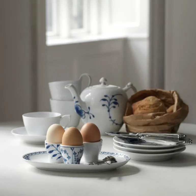 Blå Mega Riflet riflet eggeglass 2 stk